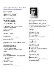 English Worksheet: Living in the moment-Jason Mraz