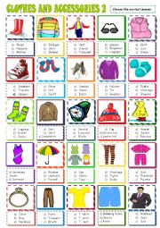 Clothes and accessories, multiple choice 2