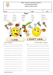 English Worksheet: food 