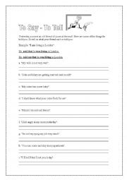 English Worksheet: REPORTED SPEECH