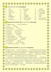 PREPOSITIONS OF TIME-ACTIVITY