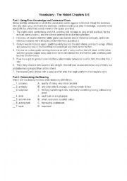 English Worksheet: Vocabulary exercise for chapters 4-6 in the Hobbit  