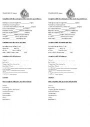 English Worksheet: Wake me up-Avicii