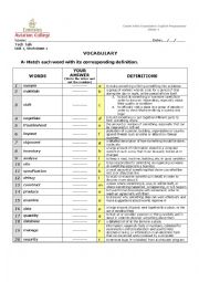 English Worksheet: aviation vocab