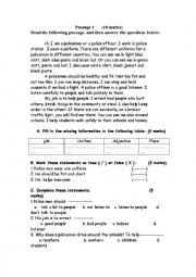 English Worksheet: police officer 