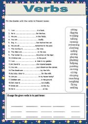 English Worksheet: Verbs /Present Continuous