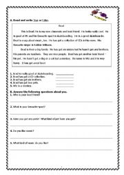 English Worksheet: Reading exercises 