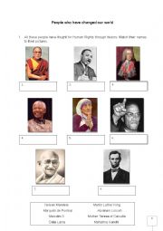 English Worksheet: People who changed the world