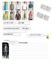 English Worksheet: DESCRIBING CLOTHES