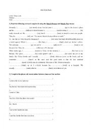 English Worksheet: exam low intermediate