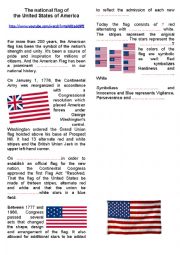 English Worksheet: The American flag