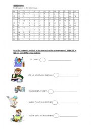 English Worksheet: Routines fun!