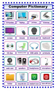 English Worksheet: Computer Pictionary