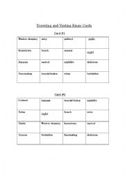 English Worksheet: Traveling and visiting other places Bingo