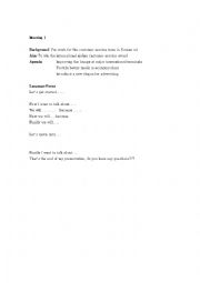 English Worksheet: Meeting topics for business classes