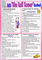 English Worksheet: At 