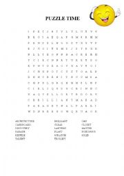 English Worksheet: wordsearch puzzle for a2 level