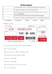 English Worksheet: At the airport