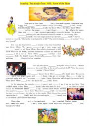 English Worksheet: Past  Simple Tense from Snow White Story