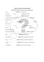 English Worksheet: present continuous