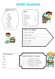 English Worksheet: MIXED GRAMMAR 