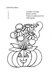English Worksheet: Colours Halloween