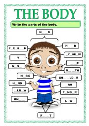 English Worksheet: PARTS OF THE BODY_ACTIVITY