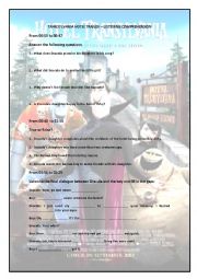 English Worksheet: Transylvania  Hotel movie trailer