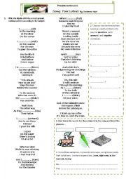 English Worksheet: present continuous toms diner song 