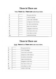 English Worksheet: There is/ There are