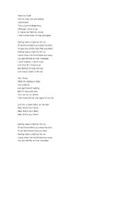 English Worksheet: Song