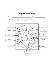 English Worksheet: The colours