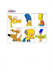 English Worksheet: Bingo body parts - The simpsons