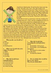 English Worksheet: Reading Comprehension for beginner and Elementary Students 4