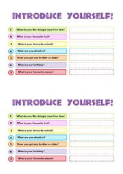 English Worksheet: Introduce yourself! 