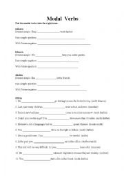 English Worksheet: Modal Verbs