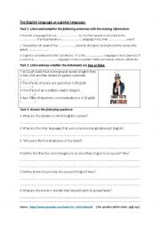 English Worksheet: the English language as a global language 