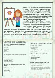 English Worksheet: Reading Comprehension for beginner and Elementary Students 5