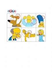 English Worksheet: Bingo body parts - The simpsons 2/8