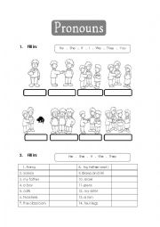 English Worksheet: pronouns