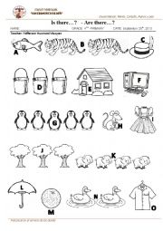 English Worksheet: There is - There are