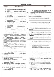 English Worksheet: general review: linkers,passive,articles,tenses....