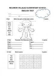 English Worksheet: Parts of the body