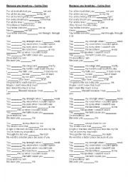 English Worksheet: Song - Simple Past - Because you loved me by Celine Dion