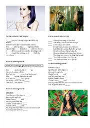 English Worksheet: KATY PERRY  roar