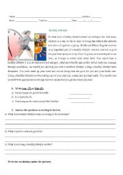 English Worksheet: Healthy lifestyle