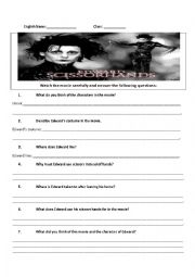 English Worksheet: Edward Scissorhands