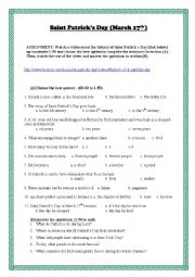 English Worksheet: Saint Patricks Day