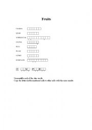 English Worksheet: Fruits