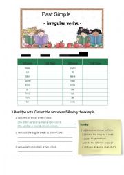 English Worksheet: Past simple irregular verbs